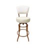 Conjunto 3 Banquetas Bar Cobre Bancada Média Altura 65cm Giratória Encosto estofado Assento cor Off  - 3