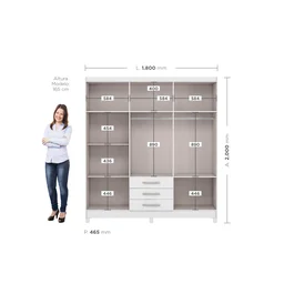 Guarda Roupa Casal 6 Portas 3 Gavetas Toledo Espresso Móveis - 2