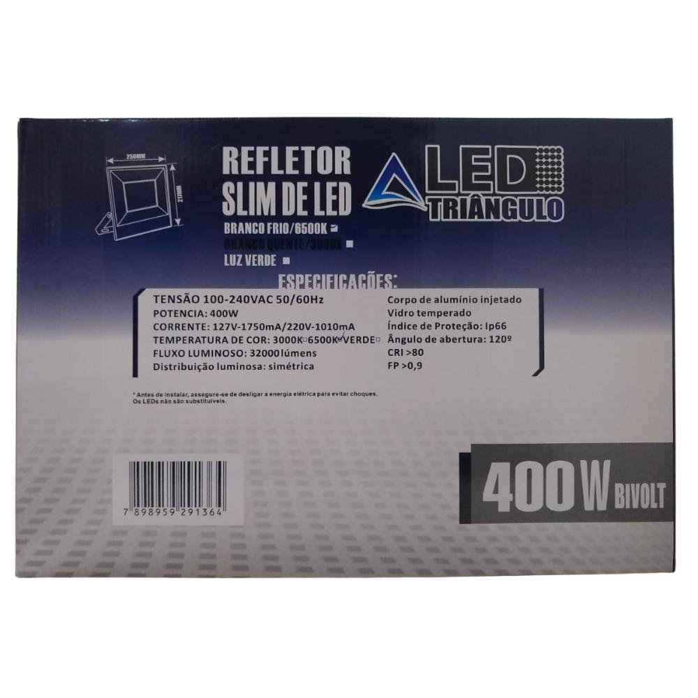 Refletor LED Holofote 400w Biv IP66 Branco Frio Prova D'agua - 5