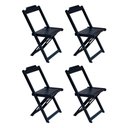 Ver imagem 1 de Kit 4 Cadeiras de Madeira Dobravel Preto - Preto