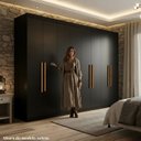 Ver imagem 7 de Guarda Roupa Casal 100% MDF 8 Portas e 4 Gavetas Albert Preto