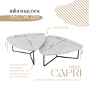 Ver imagem 4 de Kit 2 Mesas de Centro para Sala Design Orgânico Capri Metal Dourada - Off White/Atenna