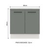 Balcão Armário de Cozinha 80 cm 2 Portas Branco/Cinza Agata Madesa - 4