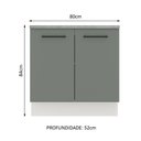 Ver imagem 4 de Balcão Armário de Cozinha 80 cm 2 Portas Branco/Cinza Agata Madesa