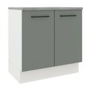 Ver imagem 1 de Balcão Armário de Cozinha 80 cm 2 Portas Branco/Cinza Agata Madesa