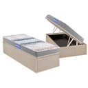 Ver imagem 1 de Cama Box Baú Solteiro: Colchão Espuma D45 Probel Guarda Costas + Base Crc Suede Clean(88x188)