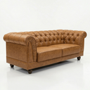 Ver imagem 1 de Sofá Chesterfield 2 Lugares 190cm Courino Premium Retrô Luxo Capitóné Sala Estar Recepção Escritório
