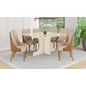 Mesa de Jantar Mavi 150 C/ Vidro Off White - Henn - 1