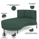 Ver imagem 4 de Sofá Chaise Longue Sala de Estar Living Lucca Esquerdo D02 Linho Verde Musgo C-117 - Lyam Decor