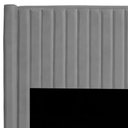 Ver imagem 4 de Cabeceira Casal King Size Estofada para Cama Box Alicia Veludo Cor Cinza Claro