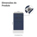 Ver imagem 2 de Balcão de Cozinha 40 cm 3 Gavetas (sem Tampo) Branco/Azul Vik Madesa