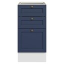 Ver imagem 4 de Balcão de Cozinha 40 cm 3 Gavetas (sem Tampo) Branco/Azul Vik Madesa