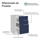 Ver imagem 3 de Balcão de Cozinha 40 cm 3 Gavetas (sem Tampo) Branco/Azul Vik Madesa