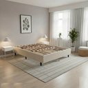 Ver imagem 1 de Cama Casal Box Base 137x187 Desmontável Tecido Premium 100% Madeira - Nova Cama