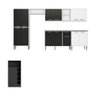 Armário de Cozinha Modulado com Bancada Americana Xangai Multimóveis Mp2206 Branco/preto - 6