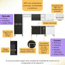 Ver imagem 2 de Armário de Cozinha Modulado com Bancada Americana Xangai Multimóveis Mp2206 Branco/preto