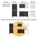 Ver imagem 5 de Armário de Cozinha Modulado com Bancada Americana Xangai Multimóveis Mp2206 Branco/preto