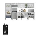 Ver imagem 4 de Armário de Cozinha Modulado com Bancada Americana Xangai Multimóveis Mp2206 Branco/preto