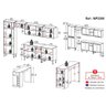Armário de Cozinha Modulado com Bancada Americana Xangai Multimóveis Mp2206 Branco/preto - 3