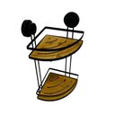 Ver imagem 1 de Prateleira Suporte para Banheiro de Canto de Bambu e Inox Frg5102