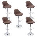 Ver imagem 1 de Kit 5 Banquetas Milano Carmel Estofada Giratória C/ Regulagem - Café