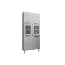 Ver imagem 1 de Módulo Cozinha Telasul Mirage New Paneleiro c/ 6 Portas (2 c/Vidro) Branco