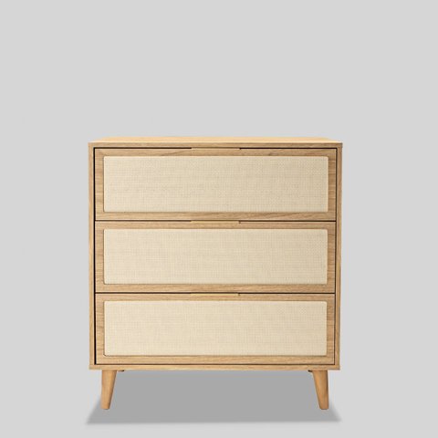 Cômoda Kaya 3 Gavetas Tauari - Telinha Rattan