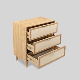 Cômoda Kaya 3 Gavetas Tauari - Telinha Rattan - 13