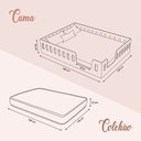 Ver imagem 3 de Cama Montessoriana Casal Penelope com Colchão Baixa no Chão Grades Laterais Conforto Quarto - Branco