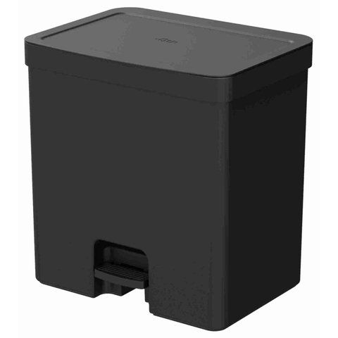 Lixeira De Pedal 20 Litros Com Duplo Compartimento - Preto