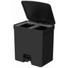 Lixeira De Pedal 20 Litros Com Duplo Compartimento - Preto - 2