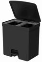 Ver imagem 2 de Lixeira De Pedal 20 Litros Com Duplo Compartimento - Preto