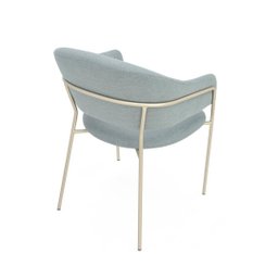 Cadeira Estofada com Estrutura de Aço Champanhe Tecido Blue Eisen - 4