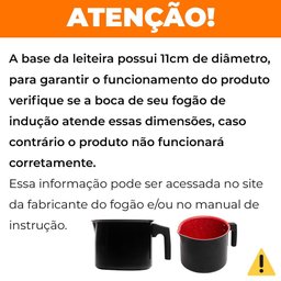 Leiteira de Indução Revestimento Antiaderente Cerâmica Preto e Vermelho 1,7l - Lyor - 7