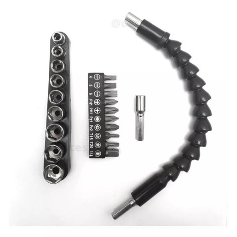 Kit Extensor Prolongador Flexivel Parafusadeira Universal