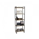Ver imagem 5 de Estante de Livros Industrial Aço 60CMX187CM 5 Prateleiras Kuadra Marrom/Carvalho