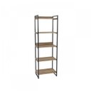 Ver imagem 2 de Estante de Livros Industrial Aço 60CMX187CM 5 Prateleiras Kuadra Marrom/Carvalho