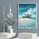 Ver imagem 2 de Quadro Decorativo Praia - Ilha 24x18cm:moldura Branca