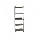 Ver imagem 2 de Estante de Livros Industrial Aço 60CMX187CM 5 Prateleiras Kuadra Marrom/Carvalho Dark