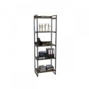 Ver imagem 5 de Estante de Livros Industrial Aço 60CMX187CM 5 Prateleiras Kuadra Marrom/Carvalho Dark