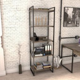 Estante para Livros Industrial 187cmx60cm 5 Prateleiras Kuadra - 1