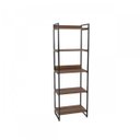 Ver imagem 3 de Estante de Livros Industrial Aço 60CMX187CM 5 Prateleiras Kuadra Marrom/Nogal