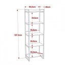 Ver imagem 4 de Estante de Livros Industrial Aço 60CMX187CM 5 Prateleiras Kuadra Marrom/Nogal