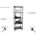 Ver imagem 5 de Estante de Livros Industrial Aço 60CMX187CM 5 Prateleiras Kuadra Marrom/Nogal