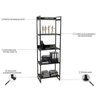 Estante para Livros Industrial 187cmx60cm 5 Prateleiras Kuadra - 5