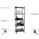 Ver imagem 5 de Estante de Livros Industrial Aço 60CMX187CM 5 Prateleiras Kuadra Preto/Onix