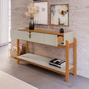 Ver imagem 2 de Aparador Buffet para Sala de Jantar e Estar Lizz 2 Gavetas e Pés Madeira Maciça Casa D