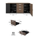 Ver imagem 7 de Conjunto Mesa Pedestal Presidente em L + Cadeira de Escritório Ergonômica Armário Lateral 3 Gavetas