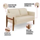 Ver imagem 6 de Sofá Namoradeira Lana Linho Base de Madeira - D'Rossi DRossi A19 Bege