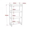 Estante para Livros Industrial 145cmx80cm 4 Prateleiras Kuadra - 4